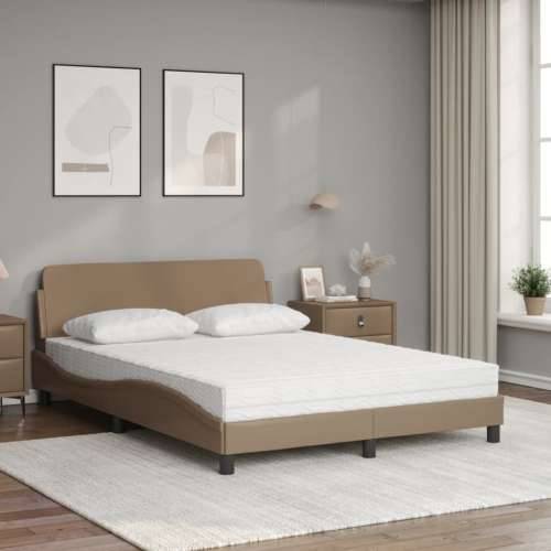 Krevet s madrac cappuccino 140x200cm od umjetne kože - Boja cappuccina 140 x 200 cm Cijena