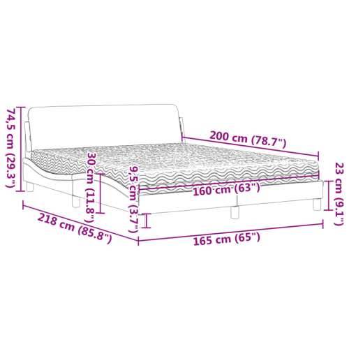 Krevet s madracem crni 160 x 200 cm od umjetne kože - Crna 160 x 200 cm Cijena
