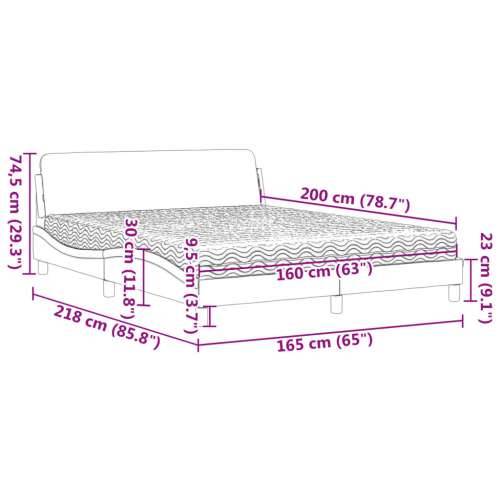 Krevet s madracem sivi 160 x 200 cm od umjetne kože Siva 160 x 200 cm Cijena