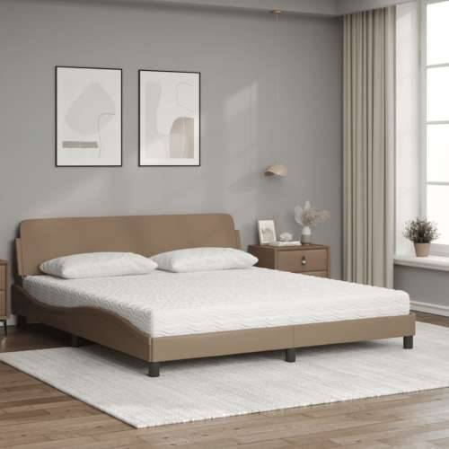 Krevet s madracem cappuccino 180x200 cm umjetna koža - Boja cappuccina 180 x 200 cm Cijena