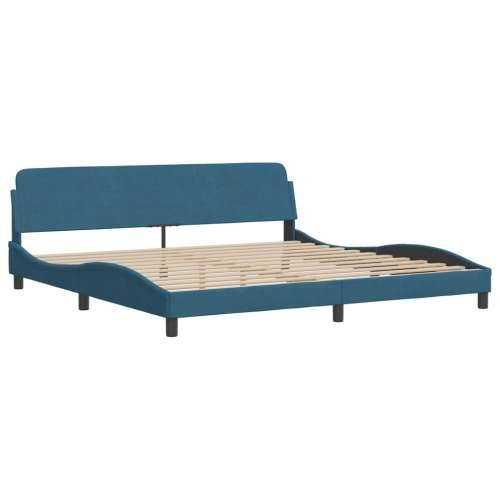 Krevet s madracem plavi 200x200 cm baršunasti - Plava 200 x 200 cm Cijena