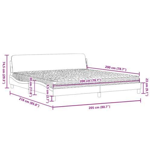 Krevet s madracem plavi 200x200 cm baršunasti - Plava 200 x 200 cm Cijena