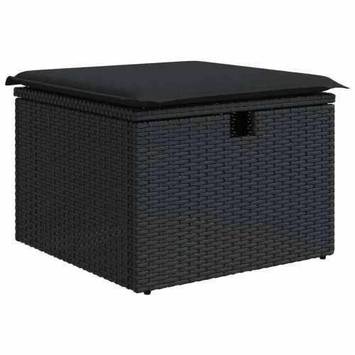Vrtna garnitura - 9-dijelni set vrtnih sofa s jastucima crni od poliratana - Crna bez spremišta 1 Cijena