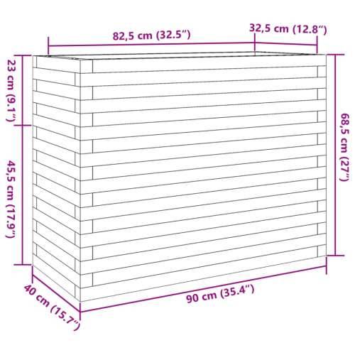 Vrtna sadilica 90 x 40 x 68,5 cm od impregnirane borovine - Prirodno impregnirano 90 x 40 x 68.5 cm 1 Cijena