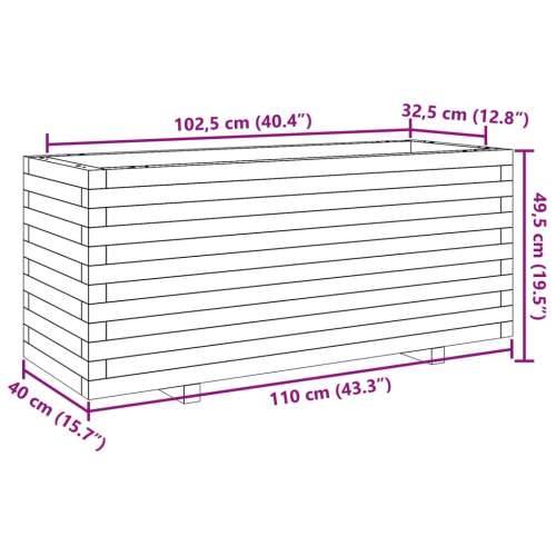 Vrtna sadilica voštano smeđe boje 110x40x49,5 cm od borovine - Voštano smeđa 110 x 40 x 49.5 cm 1 Cijena