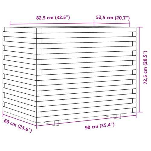 Vrtna sadilica 90x60x72,5 cm od masivne borovine - Prirodna boja bora 90 x 60 x 72.5 cm 1 Cijena