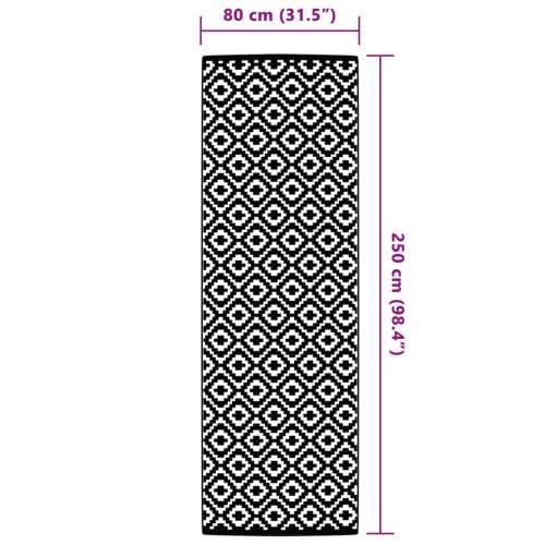 Vanjski tepih ARAKIL sivi 80x250 cm PP - Bijela i svijetlo siva 80 x 250 cm 1 Cijena