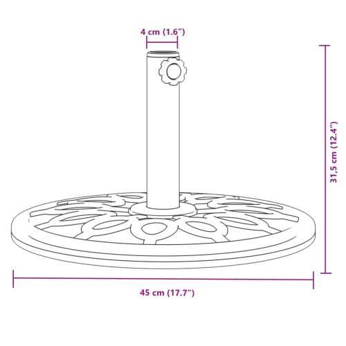 Baza suncobrana za stupove Ø 38/48 mm 12 kg okrugla - 1 12 kg Cijena