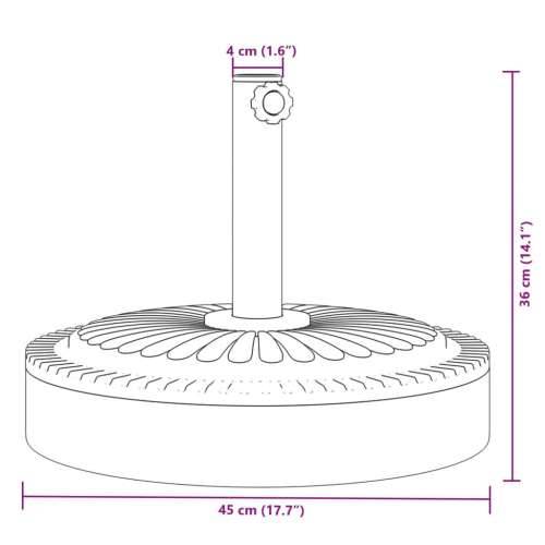 Baza suncobrana za stupove Ø 38/48 mm 25 kg okrugla - 1 25 kg Cijena
