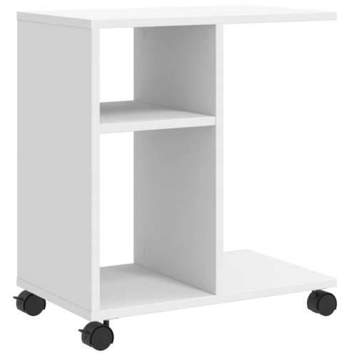 Bočni stolić s kotačima bijeli 50x30x55 cm konstruirano drvo - Bijela 1 Cijena