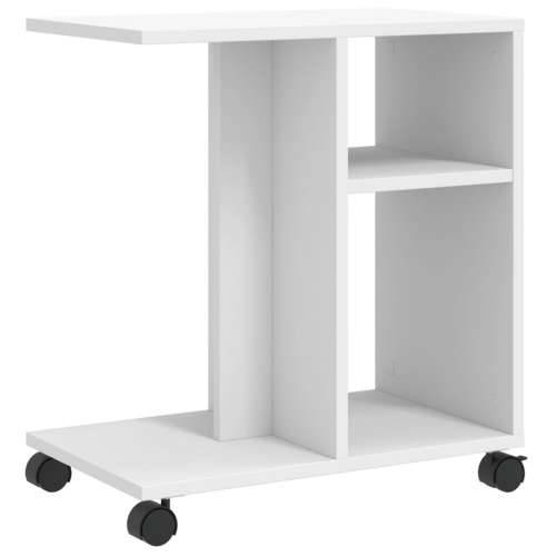 Bočni stolić s kotačima bijeli 50x30x55 cm konstruirano drvo - Bijela 1 Cijena