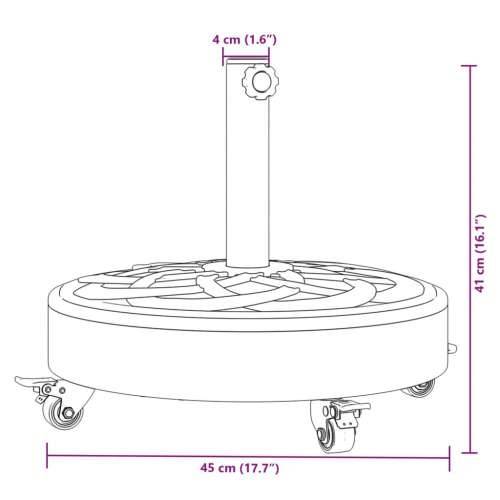Baza suncobrana s kotačima za stupove Ø 38/48 mm 27 kg okrugla - 1 27 kg Cijena