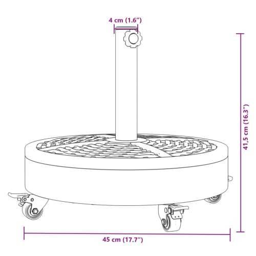 Baza suncobrana s kotačima za stupove Ø 38/48 mm 27 kg okrugla - 1 27 kg s kotačima Cijena