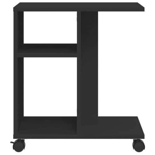 Bočni stolić s kotačima crni 50x30x55 cm konstruirano drvo - Crna 1 Cijena