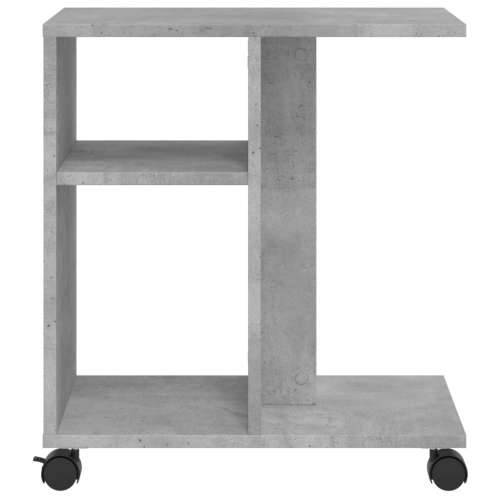Bočni stolić s kotačima boja betona 50 x 30 x 55 cm drveni - Beton siva 1 Cijena