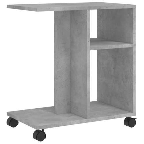 Bočni stolić s kotačima boja betona 50 x 30 x 55 cm drveni - Beton siva 1 Cijena