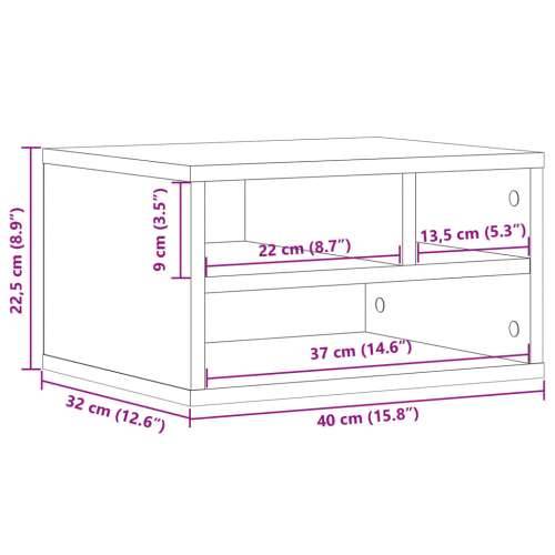 Stalak za pisač boja hrasta 40x32x22,5 cm konstruirano drvo - Dimljeni hrast Cijena
