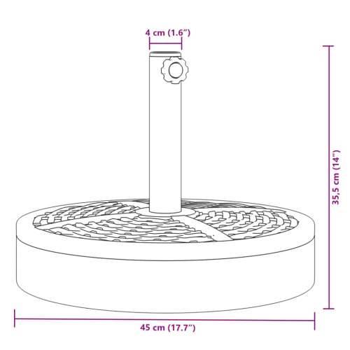 Baza suncobrana za stupove Ø 38/48 mm 25 kg okrugla - 1 25 kg bez kotača Cijena