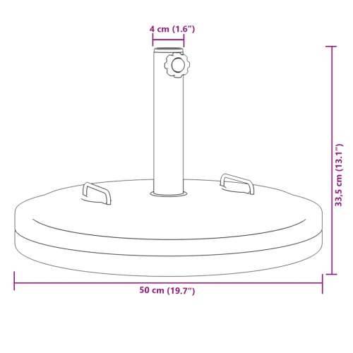 Baza suncobrana s ručkama za stupove Ø 38/48 mm 25 kg okrugla - 1 25 kg Okruglo Cijena