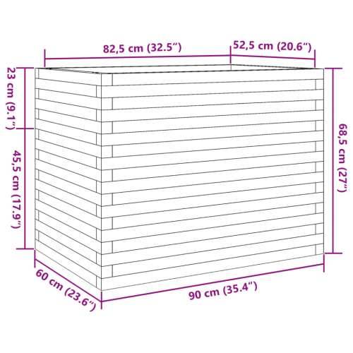 Vrtna sadilica 90x60x68,5 cm od impregnirane borovine - Prirodno impregnirano 90 x 60 x 68.5 cm 1 Cijena