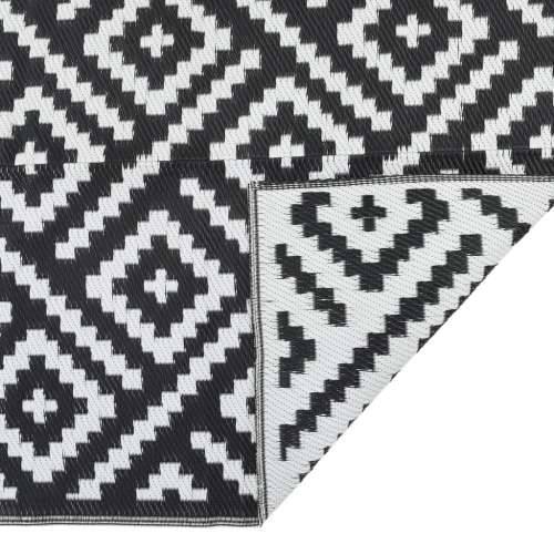 Vanjski tepih ARAKIL bijeli i crni 80x250 cm PP - Dizajn s kvadratima 80 x 250 cm 1 Cijena