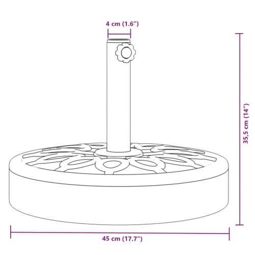 Baza suncobrana za stupove Ø 38/48 mm 25 kg okrugla - 1 25 kg Cijena