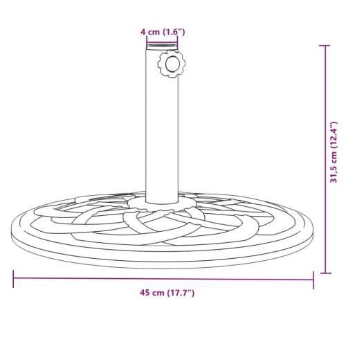 Baza suncobrana za stupove Ø 38/48 mm 12 kg okrugla 1 12 kg Cijena
