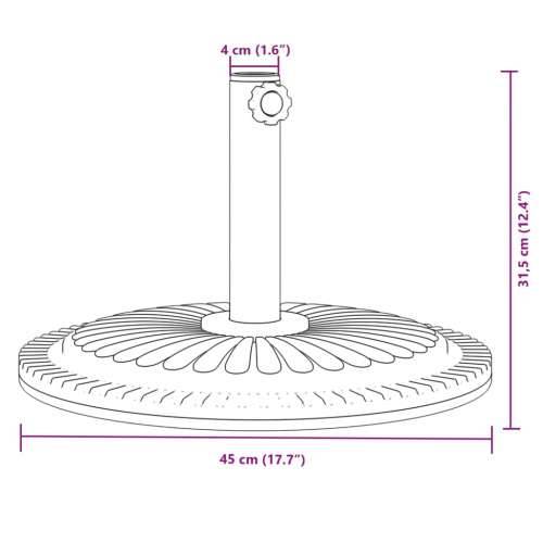 Baza suncobrana za stupove Ø 38/48 mm 12 kg okrugla 1 12 kg Cijena