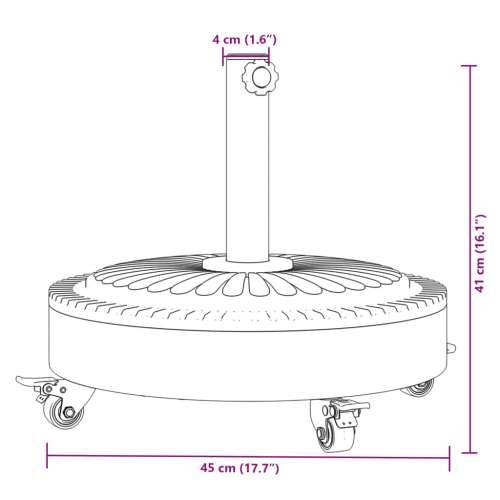 Baza suncobrana s kotačima za stupove Ø 38/48 mm 27 kg okrugla - 1 27 kg Cijena