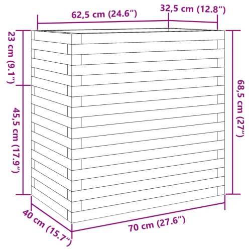 Vrtna sadilica 70x40x68,5 cm od masivne borovine - Prirodna boja bora 70 x 40 x 68.5 cm 1 Cijena