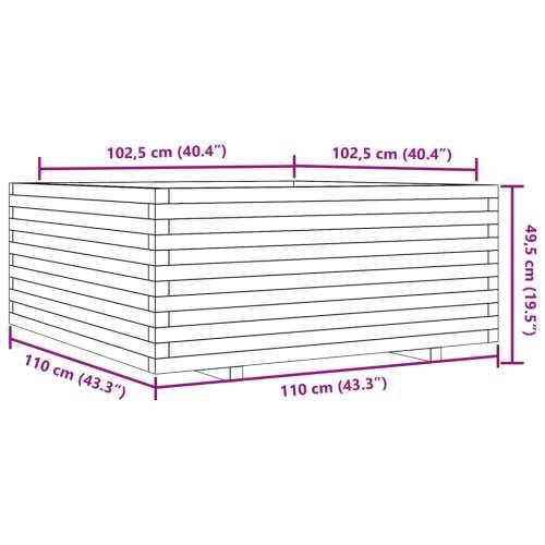 Vrtna sadilica 110x110x49,5 cm od impregnirane borovine - Prirodno impregnirano 110 x 110 x 49.5 cm 1 Cijena