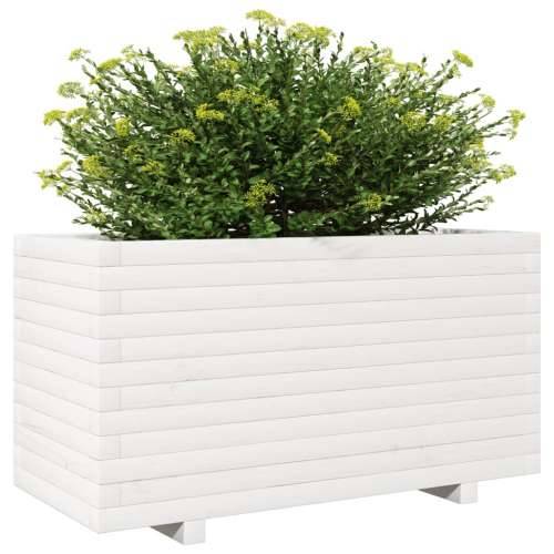 Vrtna sadilica bijela 90x40x49,5 cm od masivne borovine - Bijela 90 x 40 x 49.5 cm 1 Cijena
