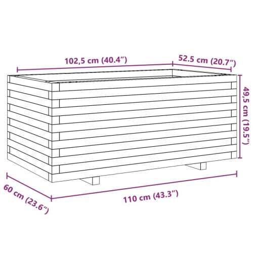 Vrtna sadilica 110x60x49,5 cm od masivne borovine Prirodna boja bora 110 x 60 x 49.5 cm 1 Cijena