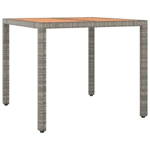 Vrtna garnitura - 5-dijelni vrtni blagovaonski set sivi od poliratana - 90 x 90 x 75 cm Bez naslona za noge 4 Cijena