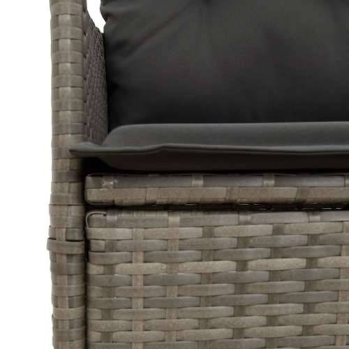 Vrtna garnitura - 5-dijelni vrtni blagovaonski set sivi od poliratana - 90 x 90 x 75 cm Bez naslona za noge 4 Cijena