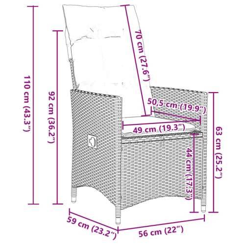Vrtna garnitura - 5-dijelni vrtni blagovaonski set sivi od poliratana - 90 x 90 x 75 cm Bez naslona za noge 4 Cijena