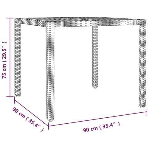 Vrtna garnitura - 5-dijelni vrtni blagovaonski set sivi od poliratana - 90 x 90 x 75 cm Bez naslona za noge 4 Cijena