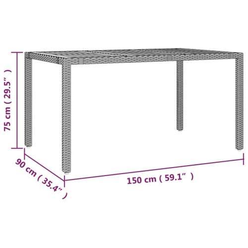 Vrtna garnitura - 5-dijelni vrtni blagovaonski set s jastucima od poliratana crni - 150 x 90 x 75 cm pe rattan 4 Cijena