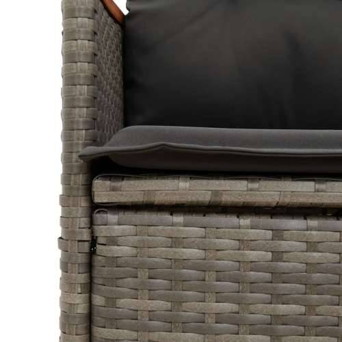 3-dijelni bistro set od poliratana s jastucima sivi - 90 x 90 x 75 cm pe rattan 2 Cijena