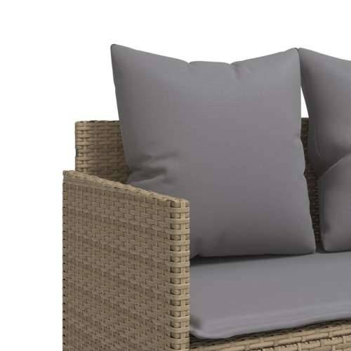 5-dijelni vrtni set sofa s jastucima bež od poliratana - bež i siva bez nadstrešnice 1 Cijena