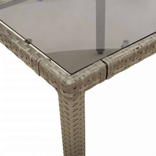 Vrtna garnitura - 5-dijelni vrtni blagovaonski set sivi od poliratana - 150 x 90 x 75 cm Bez naslona za noge 4 Cijena