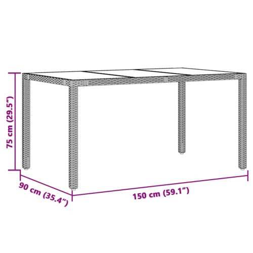 Vrtna garnitura - 5-dijelni vrtni blagovaonski set sivi od poliratana - 150 x 90 x 75 cm Bez naslona za noge 4 Cijena