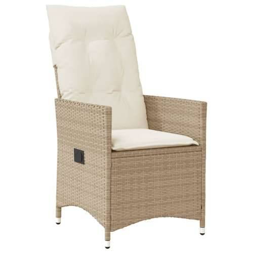 3-dijelni bistro set s jastucima bež od poliratana - 90 x 90 x 75 cm bez podignute noge 2 Cijena