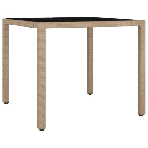 Vrtna garnitura - 5-dijelni vrtni blagovaonski set od poliratana s jastucima bež - 90 x 90 x 75 cm bez podignute noge 4 Cijena