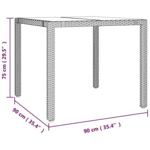 Vrtna garnitura - 5-dijelni vrtni blagovaonski set od poliratana s jastucima bež - 90 x 90 x 75 cm bez podignute noge 4 Cijena