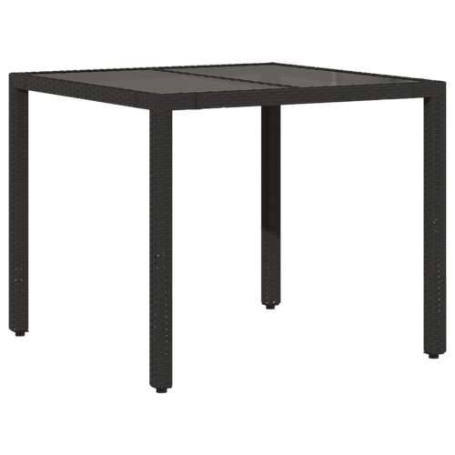3-dijelni bistro set s jastucima crni od poliratana - 90 x 90 x 75 cm pe rattan 2 Cijena