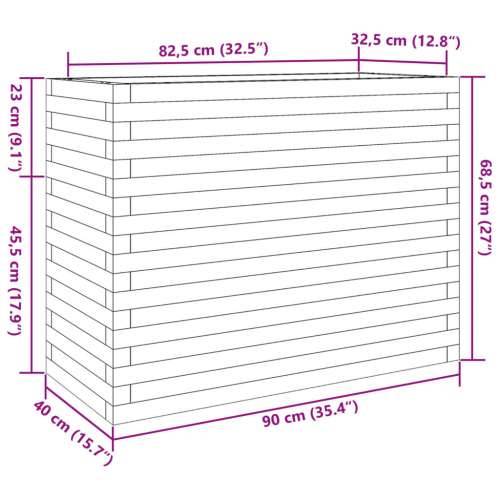 Vrtna sadilica bijela 90x40x68,5 cm od masivne borovine - Bijela 90 x 40 x 68.5 cm 1 Cijena