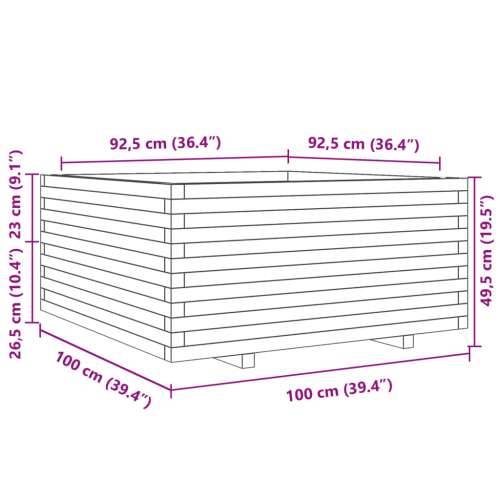 Vrtna sadilica voštano smeđe boje 100x100x49,5 cm od borovine - Voštano smeđa 100 x 100 x 49.5 cm 1 Cijena