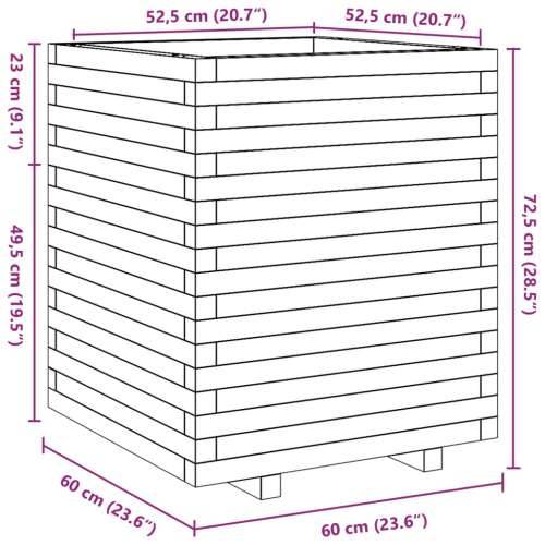 Vrtna sadilica voštano smeđe boje 60x60x72,5 cm od borovine - Voštano smeđa 60 x 60 x 72.5 cm 1 Cijena