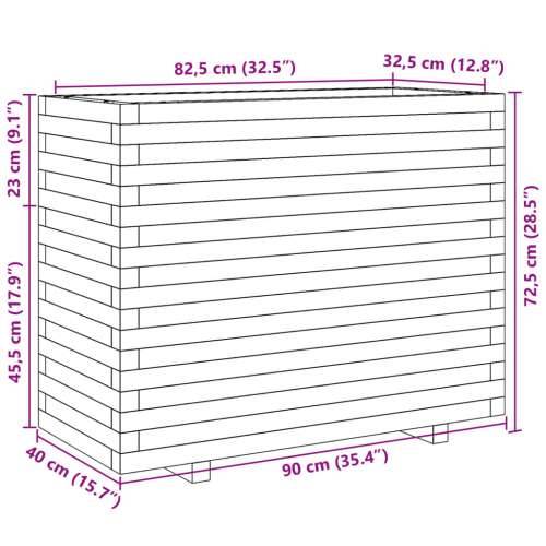Vrtna sadilica bijela 90x40x72,5 cm od masivne borovine - Bijela 90 x 40 x 72.5 cm 1 Cijena